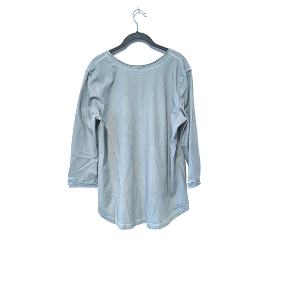 Nic + Zoe NZT 3/4 Sleeve Roll V Tee Quarter Sleeve Raw Hem - Picture 4 of 8